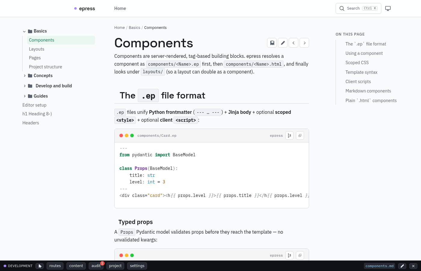 The toolbar docked at the bottom of a docs page.
